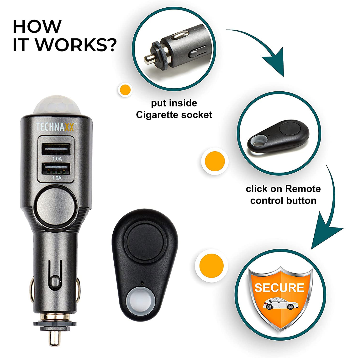 دزدگیر ماشین با عملکرد شارژ TX-100 - تصویر 3